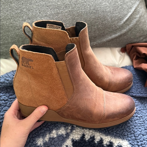 Sorel Brown Leather Ankle Boots - Picture 1 of 7